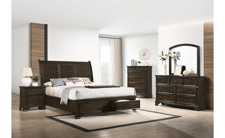 Platform BROWN QUEEN STORAGE BED EXACT  B6077QHB
