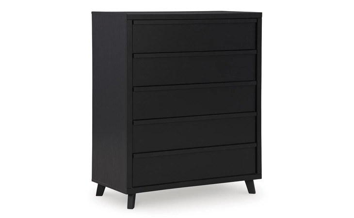 Danziar FIVE DRAWER WIDE CHEST ASHLEY Black B1013-345
