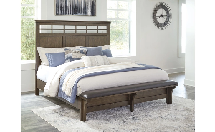 Shawbeck K/CK UPH BENCH FTBD/SLATS ASHLEY Medium Brown B625-56