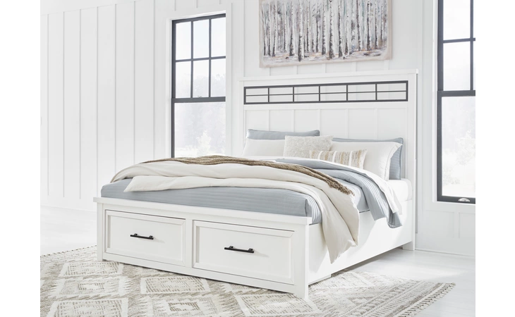 Ashbryn KING/CAL KING PANEL HEADBOARD ASHLEY White/Natural B844-58