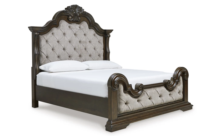 Maylee QUEEN/KING PANEL RAILS ASHLEY Dark Brown B947-97