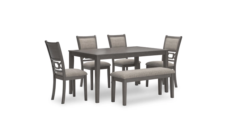 Wrenning DINING ROOM TABLE SET (6/CN) ASHLEY Gray D425-325
