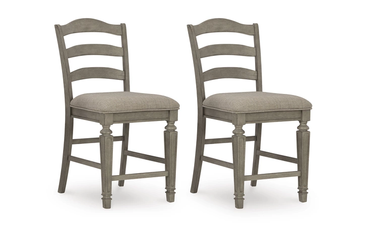 Lodenbay UPHOLSTERED BARSTOOL (2/CN) ASHLEY Antique Gray D751-124