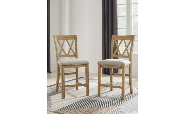 Havonplane UPHOLSTERED BARSTOOL (2/CN) ASHLEY Brown D773-124