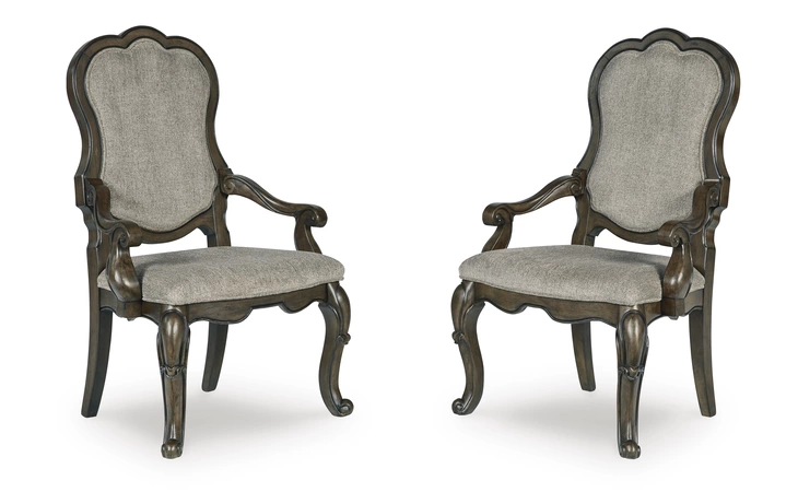 Maylee DINING UPH ARM CHAIR (2/CN) ASHLEY Dark Brown D947-01A