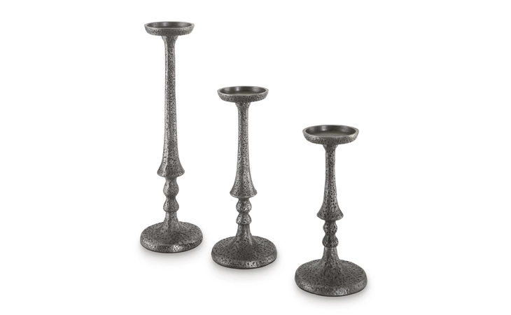 Eravell CANDLE HOLDER SET (3/CN) ASHLEY Pewter Finish A2000584