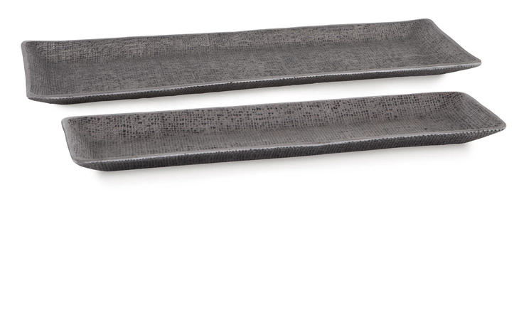 Garekton TRAY SET (2/CN) ASHLEY Pewter Finish A2000590
