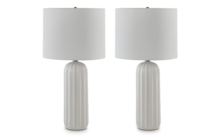Clarkland CERAMIC TABLE LAMP (2/CN) ASHLEY White L177974