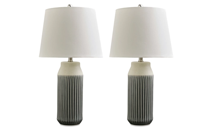 Afener CERAMIC TABLE LAMP (2/CN) ASHLEY Blue/Beige L177984