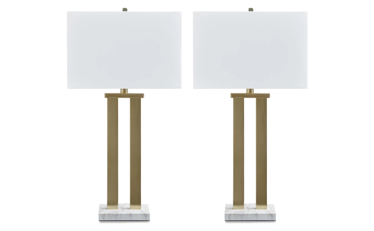 Coopermen METAL TABLE LAMP (2/CN) ASHLEY Gold Finish/White L204534