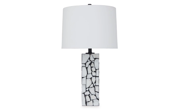 Macaria MARBLE TABLE LAMP (1/CN) ASHLEY White/Black L429044