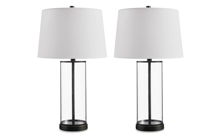 Wilmburgh GLASS TABLE LAMP (2/CN) ASHLEY Clear/Bronze Finish L431614