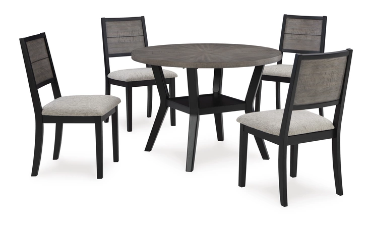 Corloda ROUND DRM TABLE SET (5/CN) ASHLEY Black/Gray D426-225