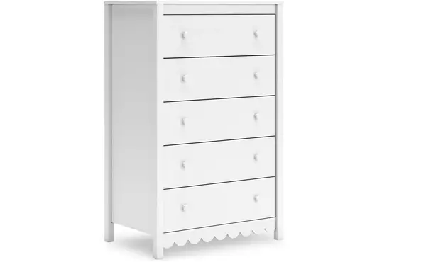 five drawer chest ashley hallityn white EB1810-245