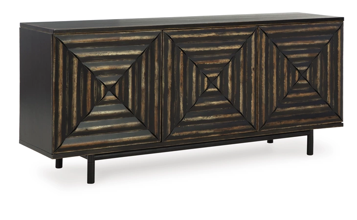 Fair Ridge ACCENT CABINET ASHLEY Distressed Black A4000573