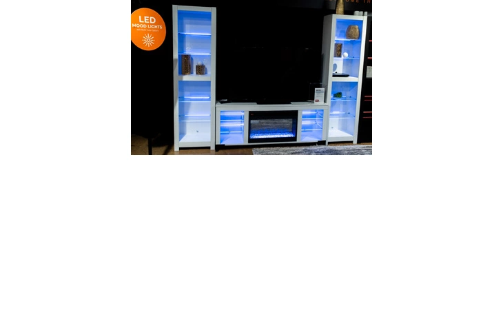 Brollevi TV STAND WITH FIREPLACE ASHLEY White W2722-168