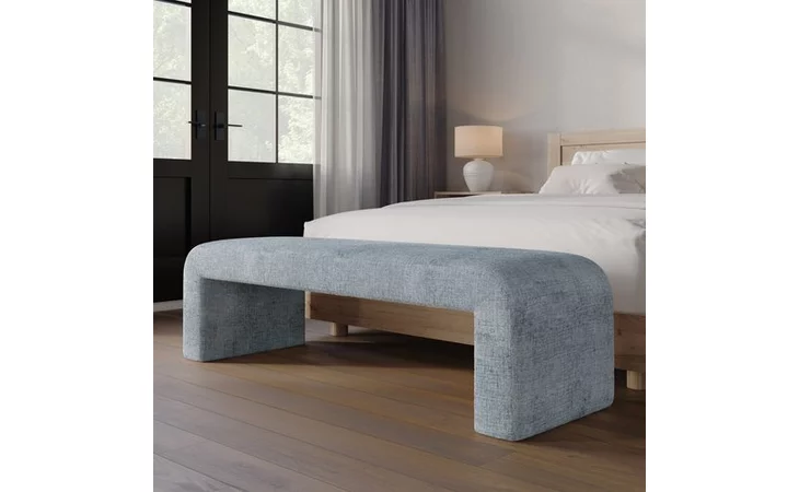 SOPHIA BENCHES LARGE ACCENT BENCH W/CHENILE UPH SOPHIA BENCHES JOFRAN  SOPHIA-BN-LGBLU