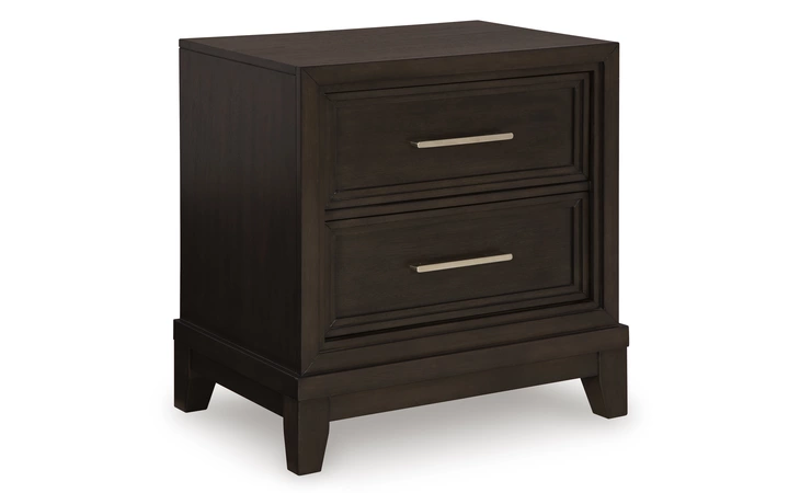 Neymorton Two Drawer Night Stand ASHLEY Dark Grayish Brown B618-92