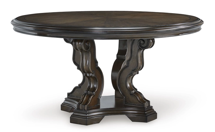 Maylee Round DRM Pedestal Table Top ASHLEY Dark Brown D947-50T