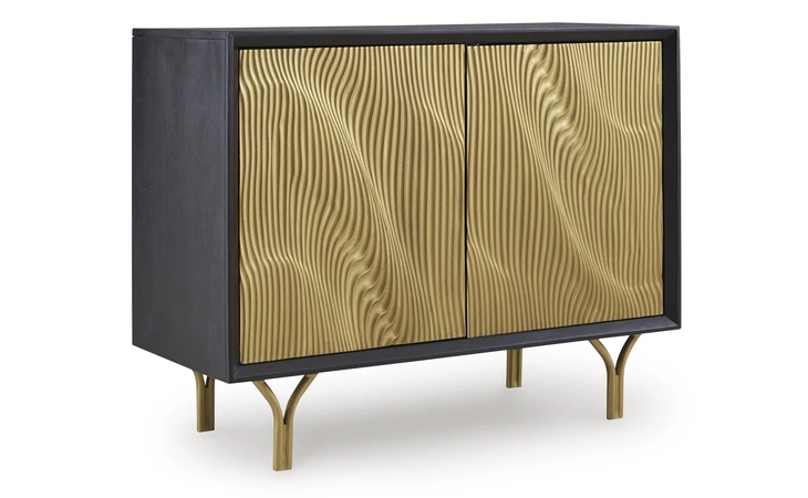 Tayner Accent Cabinet ASHLEY Black/Gold Finish A4000654