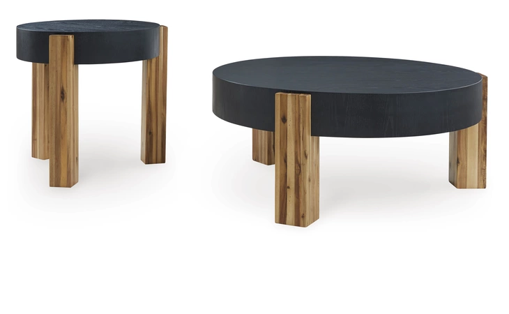 Breenmore OCCASIONAL TABLE SET (2/CN) ASHLEY Black/Natural T322-12