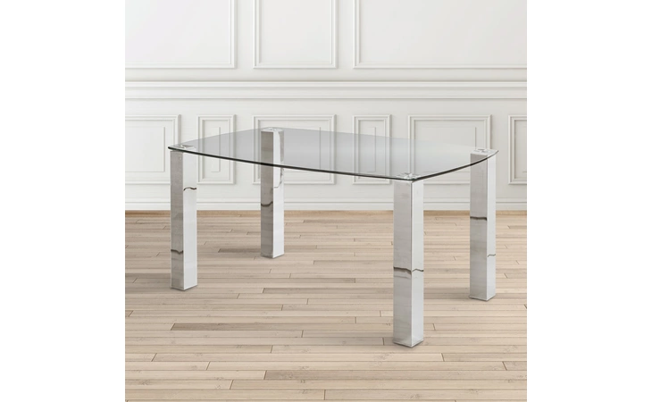  JAMES DINING TABLE: BRUSHED STEEL LEGS XCELLA  100494