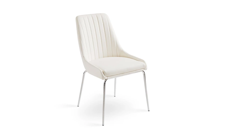  MOIRA DINING CHAIR: WHITE LEATHERETTE XCELLA  102504