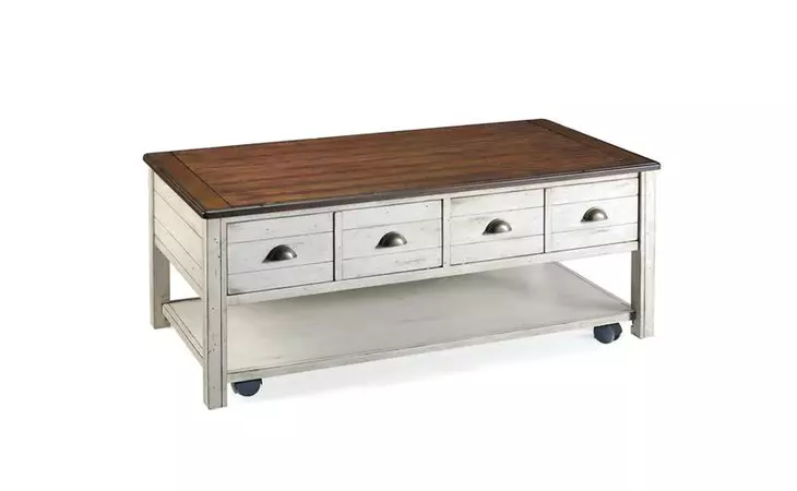 T1556-43  T1556 - BELLHAVEN RECTANGULAR COFFEE TABLE W CASTERS