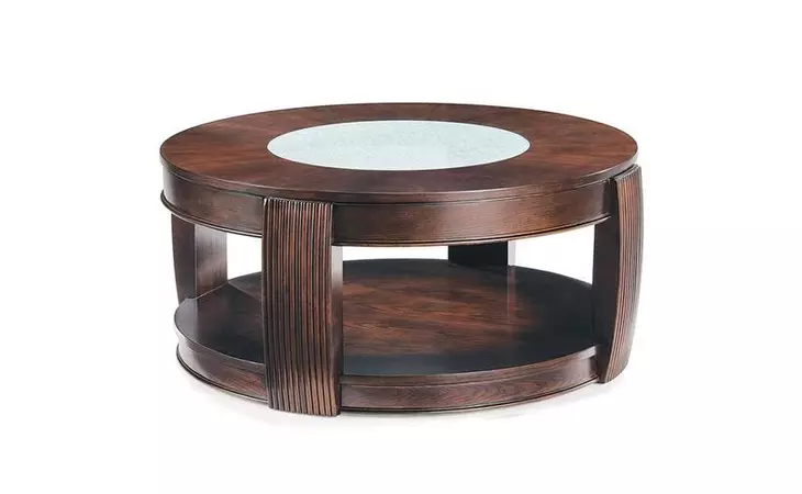 T1738-45  ROUND COFFEE TABLE WITH CASTERS