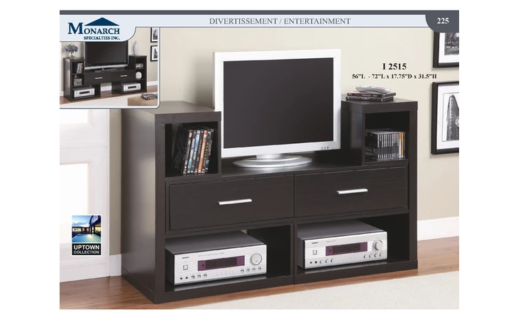 I2515  CAPPUCCINO HOLLOW-CORE ADJUSTABLE LENGTH TV CONSOLE 
 PG225