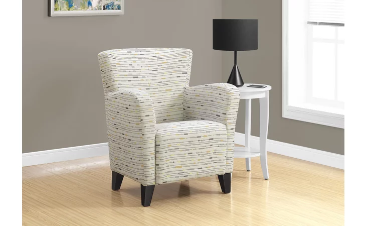 I8013  ACCENT CHAIR - EARTH TONE GRAPHIC PATTERN FABRIC
