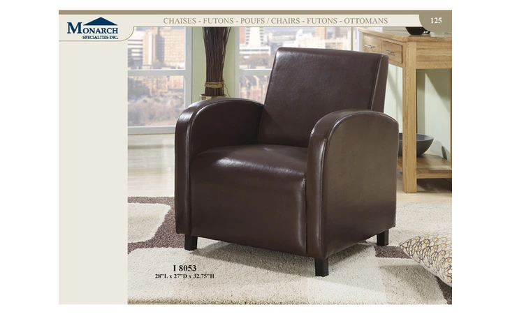 I8053  MERLOT LEATHER-LOOK ACCENT CHAIR 
 PG125
