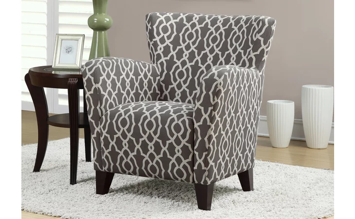 I8071  ACCENT CHAIR - BROWN BELL PATTERN FABRIC