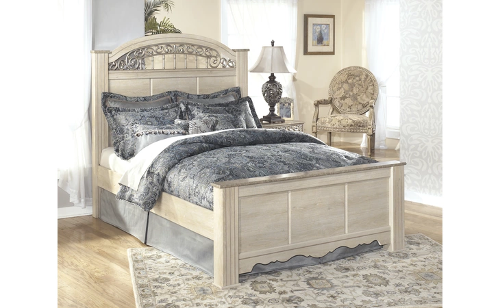 Catalina KING POSTER HEADBOARD/CATALINA ASHLEY Antique White B196-68