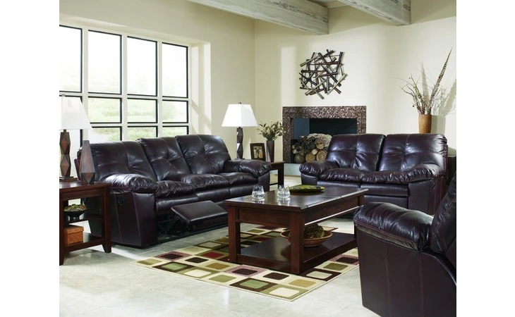 5270288 Leather RECLINING SOFA-MOTION LEATHER-SAN MARCO DURABLEND - BURGUNDY