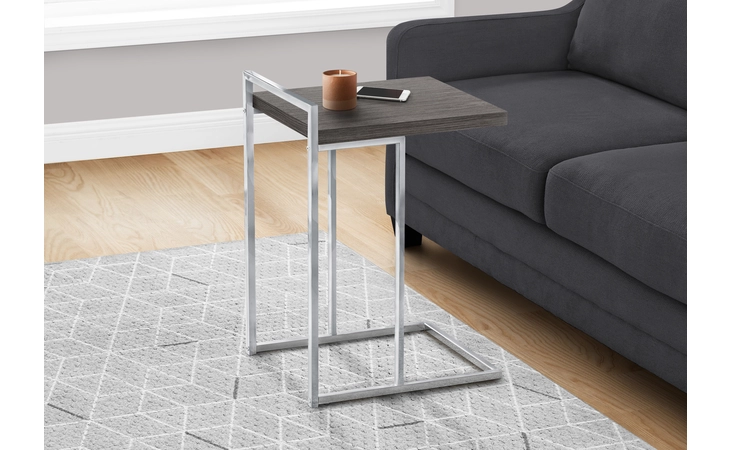 I3637  ACCENT TABLE - 25 H - GREY - CHROME METAL