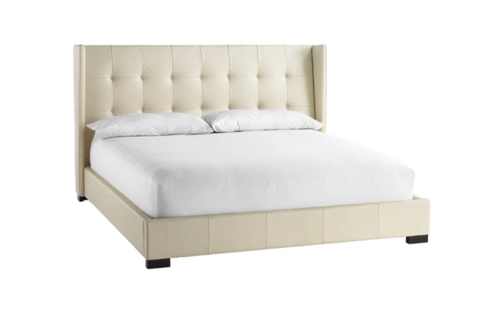 48423-K  PENELOPE BED - KING - CREAM LEATHER