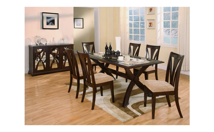 2918213T XAVIER RECT TABLE WITH GLASS TOP WORLD IMPORTS  2918213T