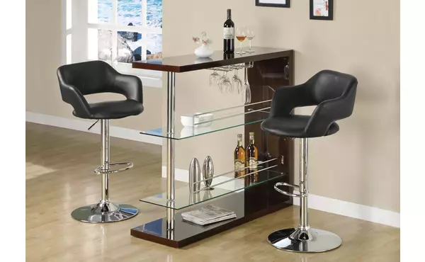 I2357 BARSTOOL - BLACK / CHROME METAL HYDRAULIC LIFT MONARCH SPECIALTIES  I2357