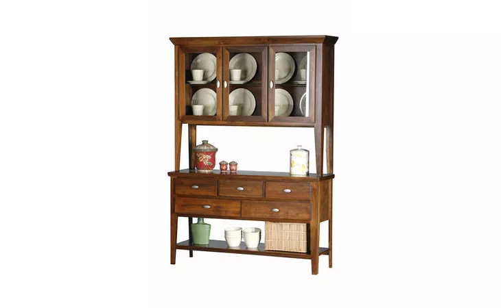 44353 54 DINING BUFFET, 5 DRAWERS, 1 FIXED SHELF ON BOTTOM FOR OPEN STORAGE, STRAIGHT LEG BASE*GLASS*NG*FINSISH*BK, CC, CO, CM, CR, EC, GO, HG, IV, SW, UN, WH EAGLE  44353