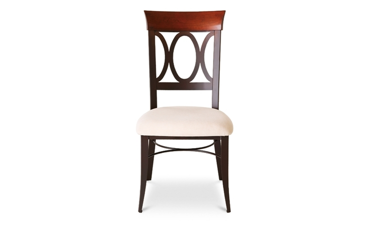 35217 Cindy CHAIR CINDY UPHOLSTERED SEAT AND METAL BACKREST WITH SOLID WOOD ACCENT