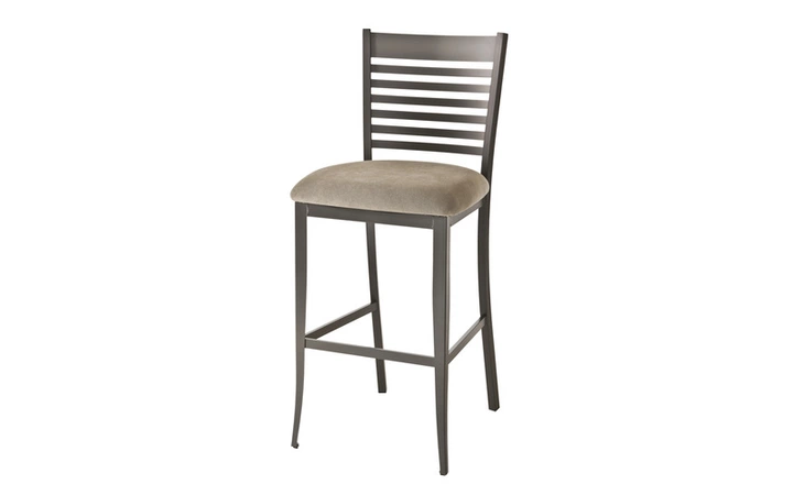 40198-30D Edwin NON SWIVEL STOOL BAR HEIGHT EDWIN DISTRESSED SOLID WOOD SEAT AND METAL BACKREST