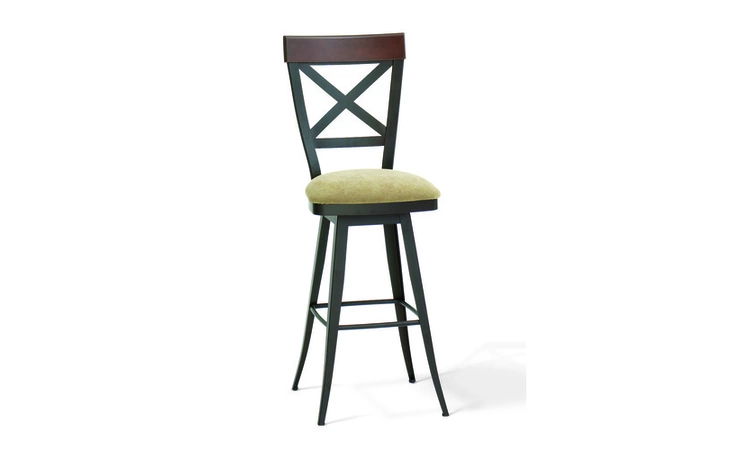 41414-30D Kyle SWIVEL STOOL BAR HEIGHT KYLE DISTRESSED SOLID WOOD SEAT AND ACCENT WITH METAL BACKREST