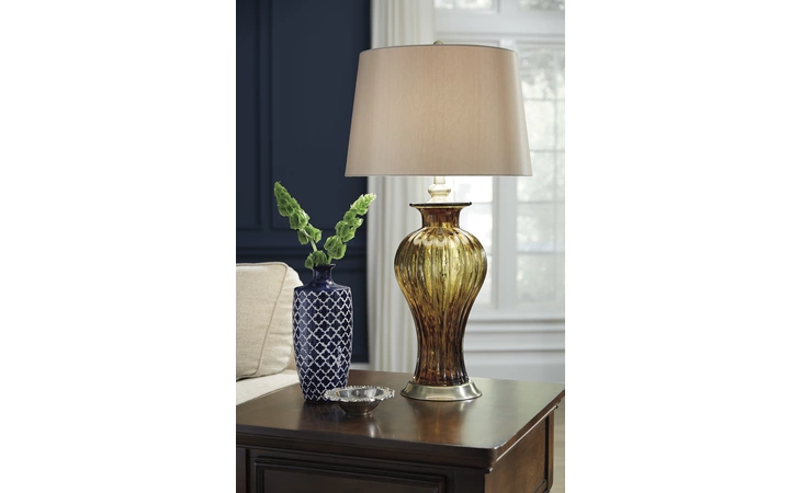 L430354 ARDAL GLASS TABLE LAMP (1 CN) ARDAL