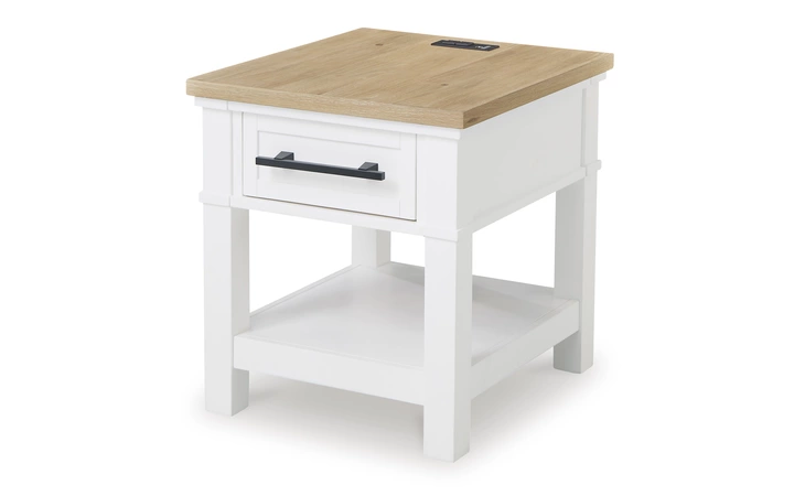 Ashbryn RECTANGULAR END TABLE ASHLEY White/Natural T844-3