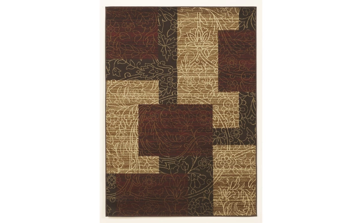 R197002 Rosemont - Red/Brown/Gold MEDIUM RUG/ROSEMONT