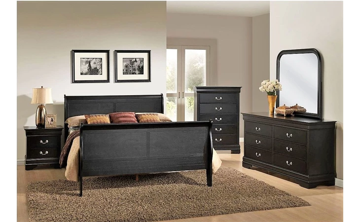 C5934A-KSA-XXBLK  KING SLEIGH HEADBOARD & FOOTBOARD