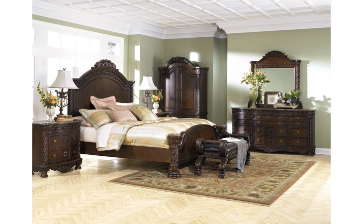 North Shore QUEEN PANEL FOOTBOARD ASHLEY Dark Brown B553-254