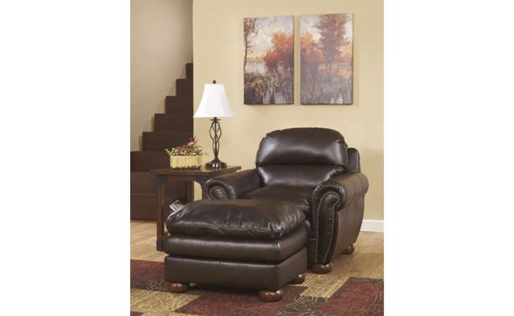 Leather OTTOMAN-STATIONARY LEATHER-LEVAR DURABLEND - SABLE ASHLEY  1350114