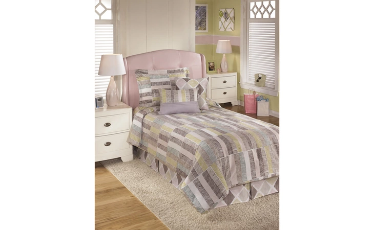 Q304001T  TWIN TOB SET-TOP OF BED-SCRIBBLE - PEONY